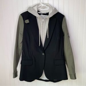 Veronica Beard Colorblock Wool-Blend Dickey Jacket Blazer Size 2 & Grey Dickey